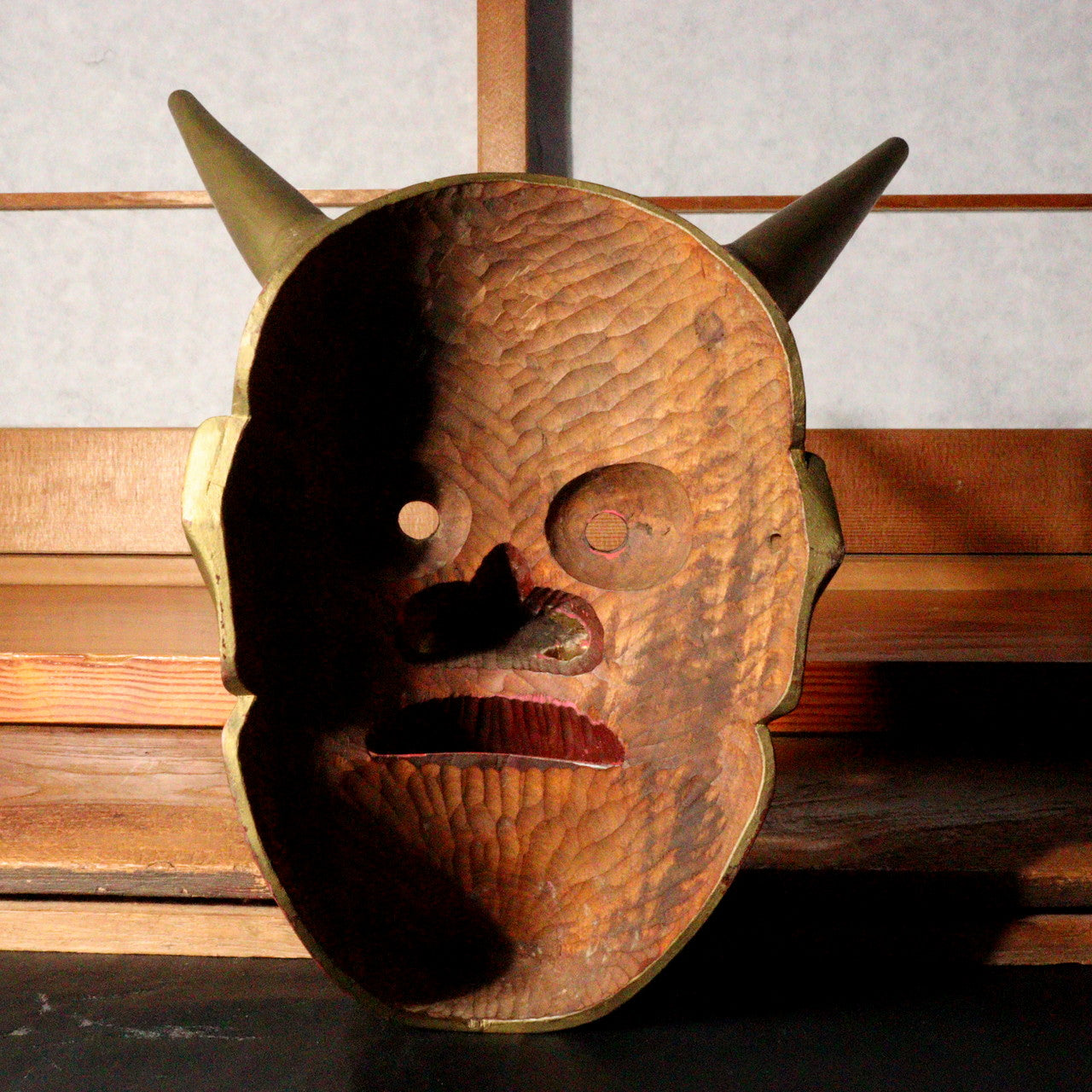 Japanese Wooden Noh Mask Hannya mask demon signed MSK400