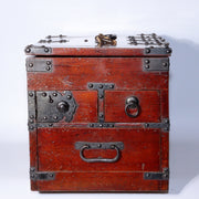 Japanese Antique Meiji era wooden Kake Suzuribako inkstone box Funa Tansu WBX294