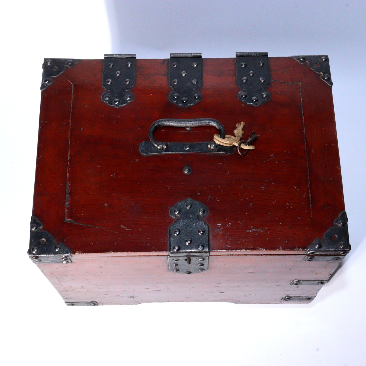 Japanese Antique Meiji era wooden Kake Suzuribako inkstone box Funa Tansu WBX294