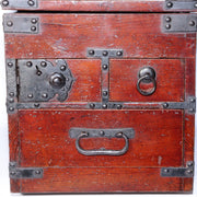 Japanese Antique Meiji era wooden Kake Suzuribako inkstone box Funa Tansu WBX294