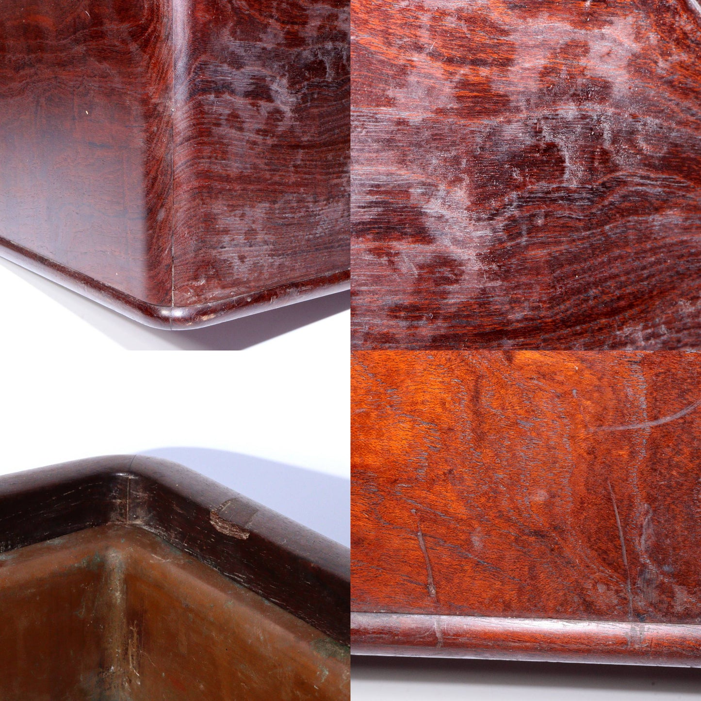 Brazier Hibachi Hiire Japanese Antique Possibly Karaki Hardwood Copper WO398 -1