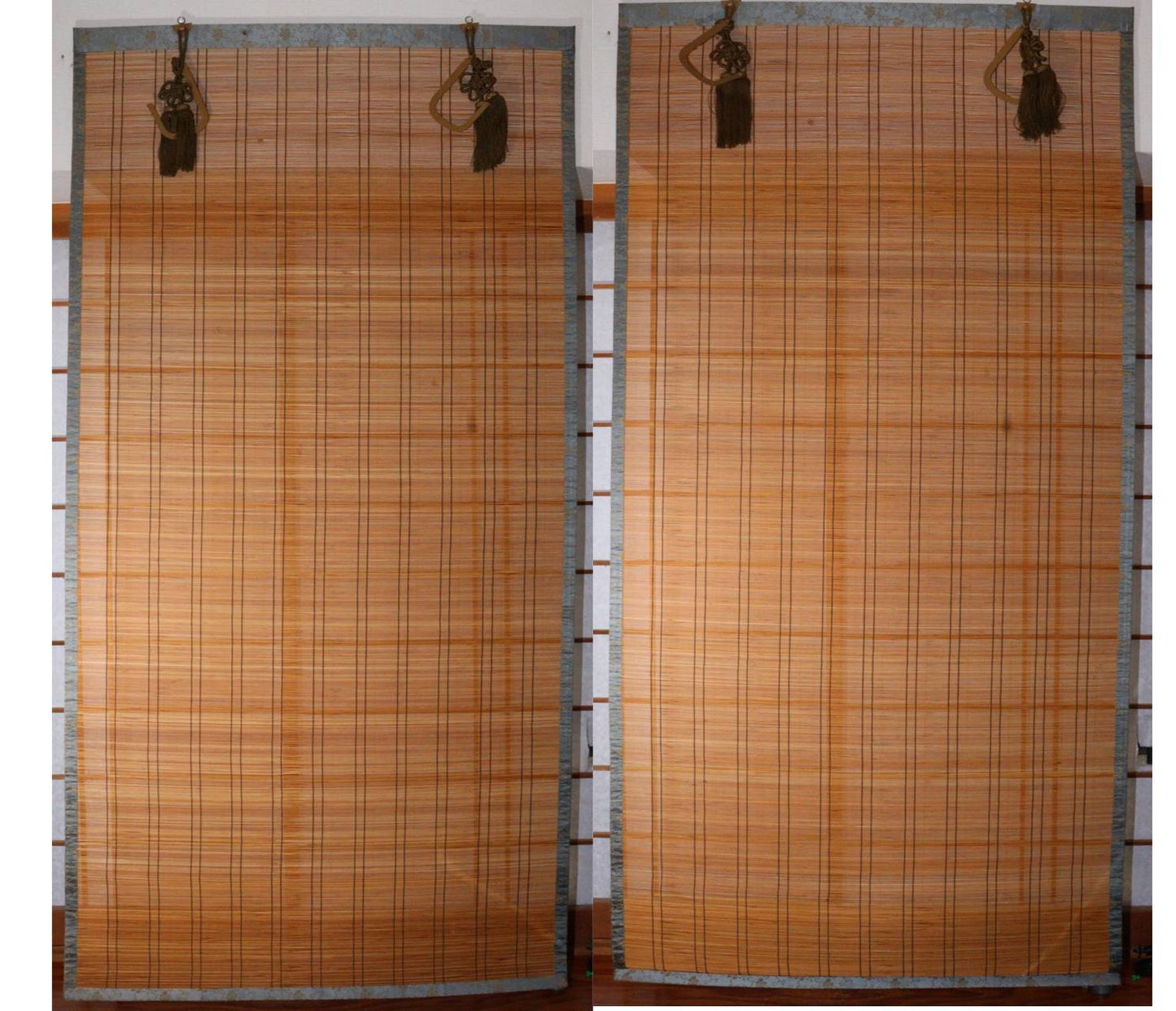 Japanese Bamboo Sudare Curtain Adjustable Hanging Brackets Ozashiki Screen