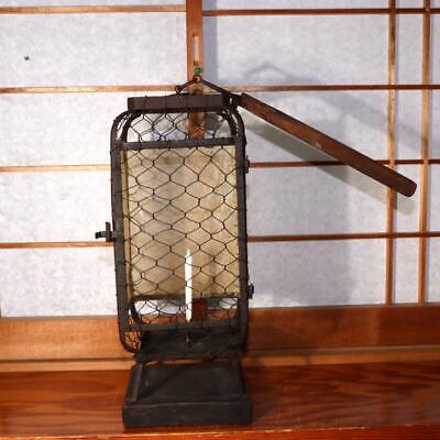 Japanese Antique Andon lamp lantern temple Buddhism Edo period Iron