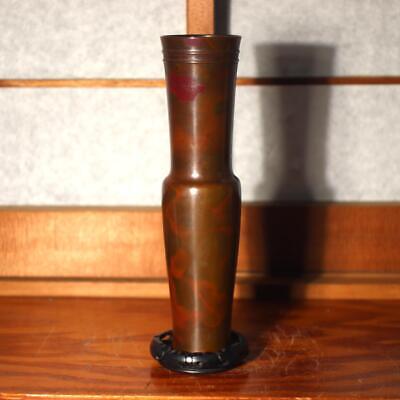 Japanese Copper vase Flower artist's work Signed BV429