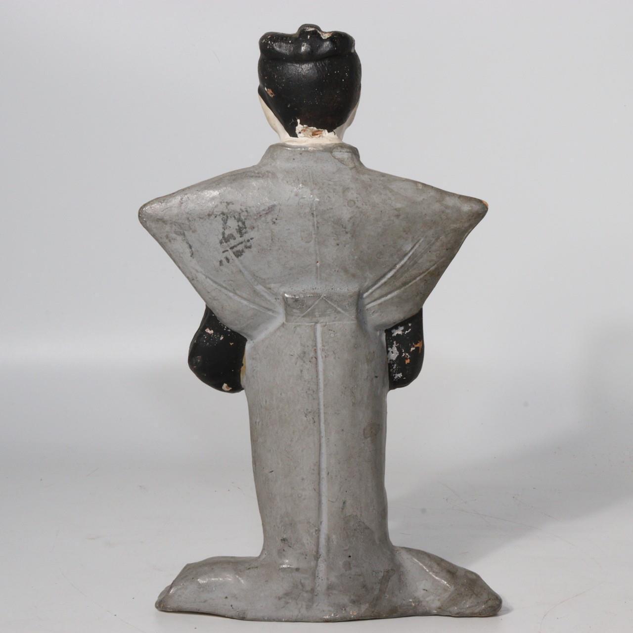 Japanese Antique Kabuki Clay figurine Ceramic Ornament WO150