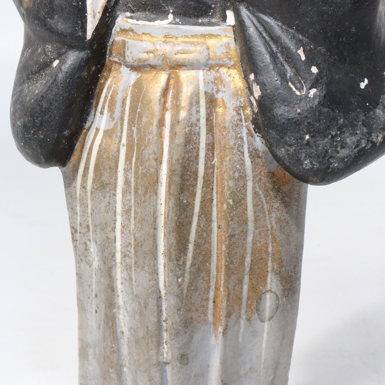 Japanese Antique Kabuki Clay figurine Ceramic Ornament WO150