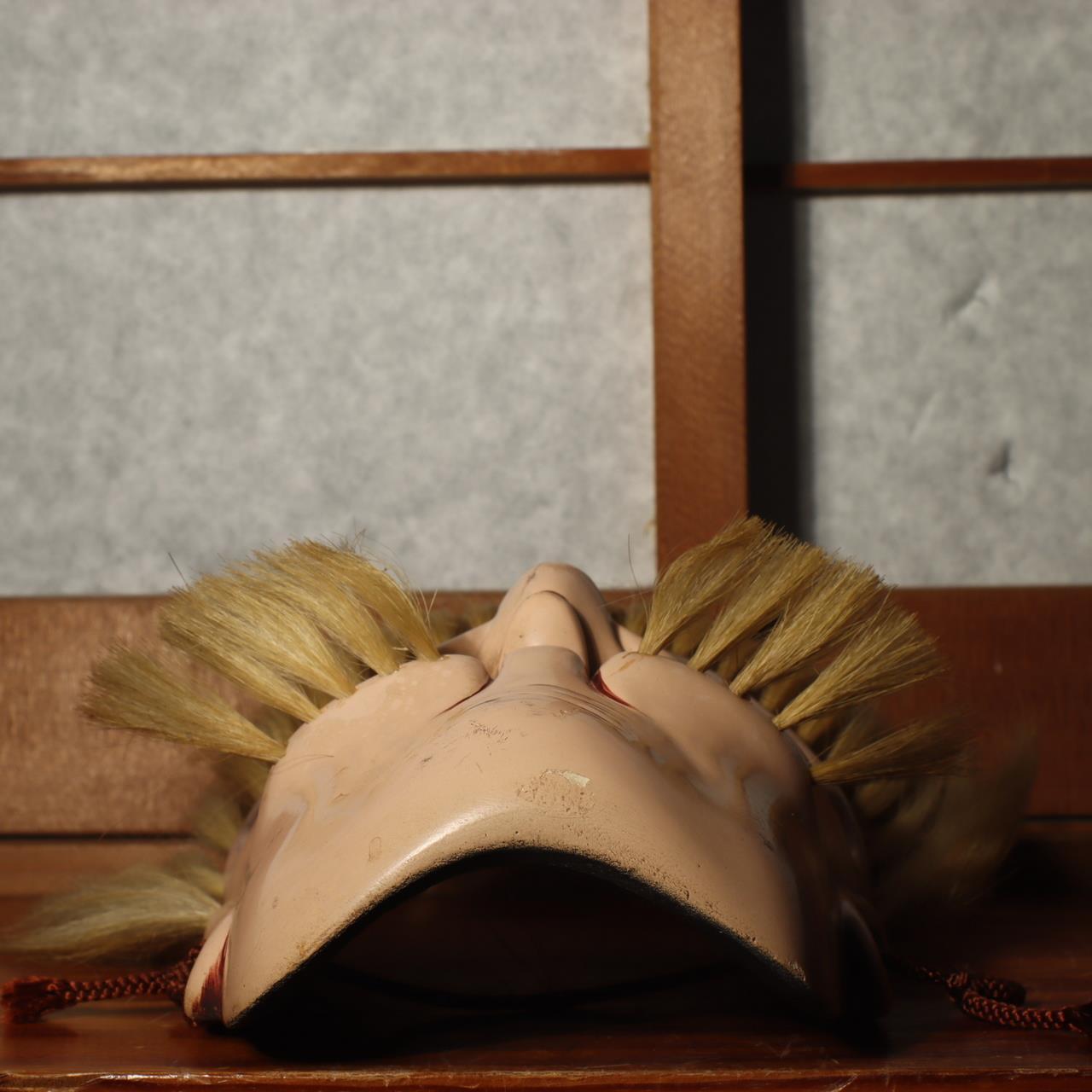 Japanese Wooden Bicchu Kagura Mask kyogen Noh signed MSK442