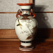 Japanese Antique Kutani vase flower porcelain Kaga Ishikawa Late Meiji PV197