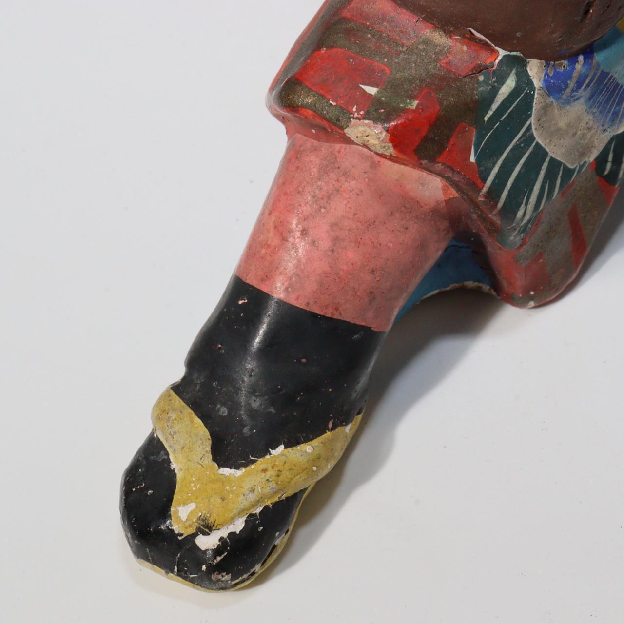 Japanese Antique Kabuki Clay figurine Ceramic Ornament WO150