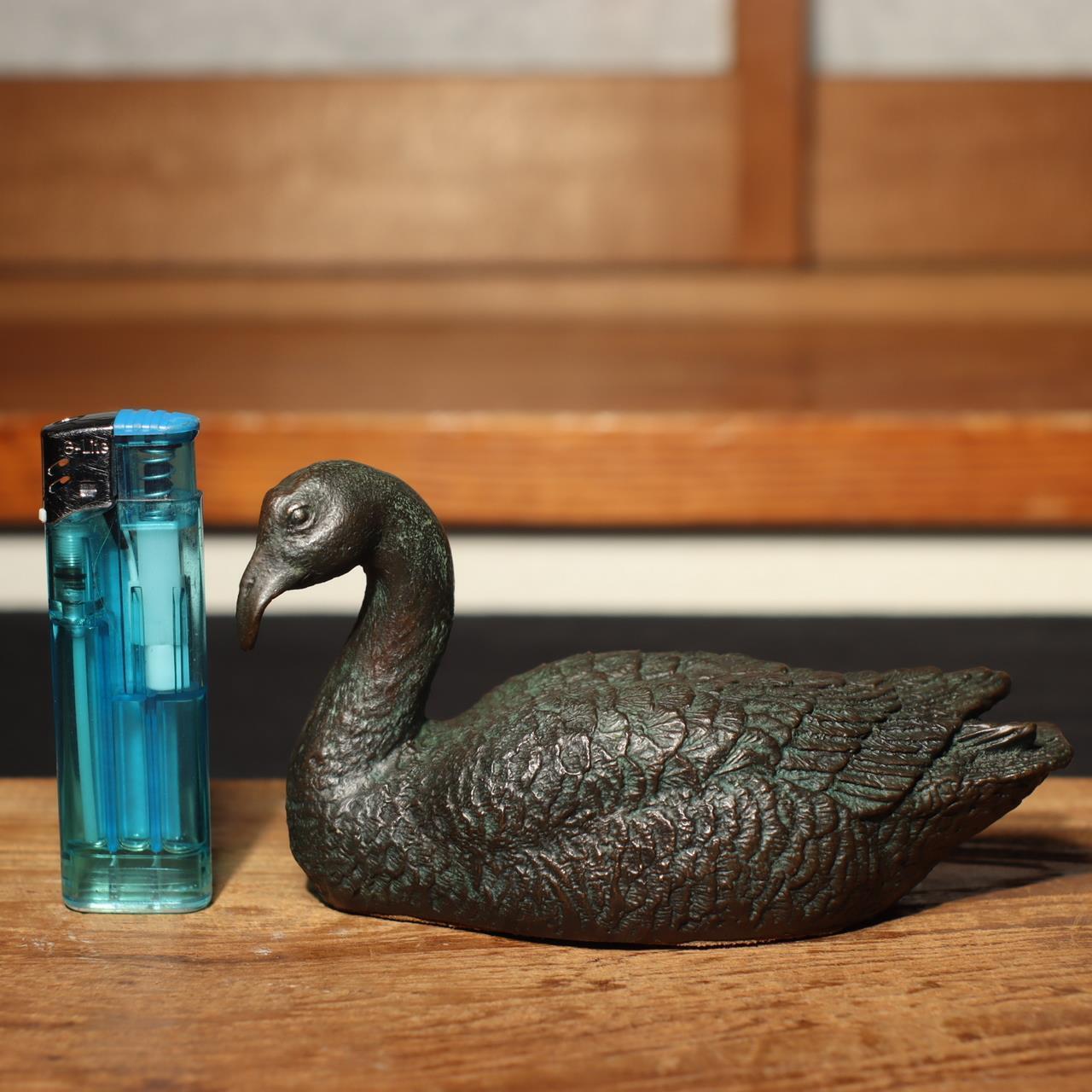 Japanese Bronze Duck pair statue Ornament okimono BOS740