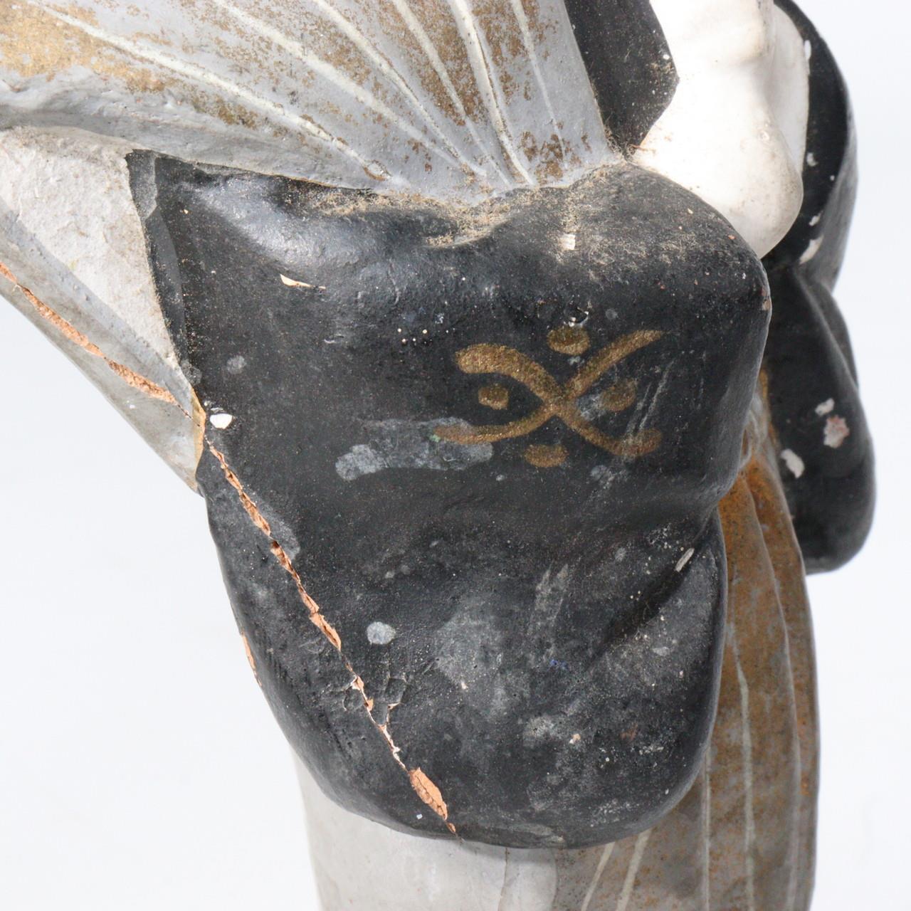 Japanese Antique Kabuki Clay figurine Ceramic Ornament WO150