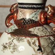 Japanese Antique Kutani vase flower porcelain Kaga Ishikawa Late Meiji PV197