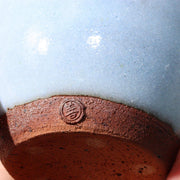 Japanese Pottery Ceramic blue glazed Miyashita Zenji sake cup signed w / box