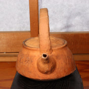 Japanese Teapot Waka poem Raccoon lid Pottery earthenware Bottle signed PV167