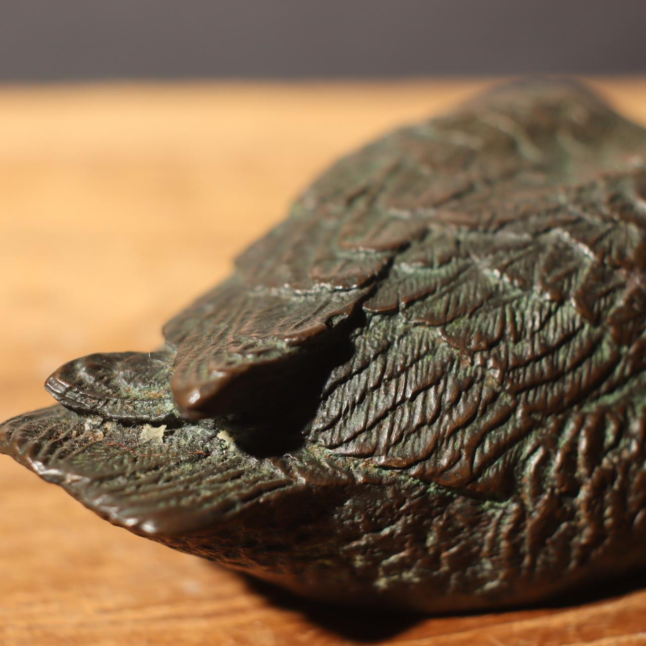 Japanese Bronze Duck pair statue Ornament okimono BOS740