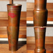 Japanese Copper vase Flower artist's work Signed BV429