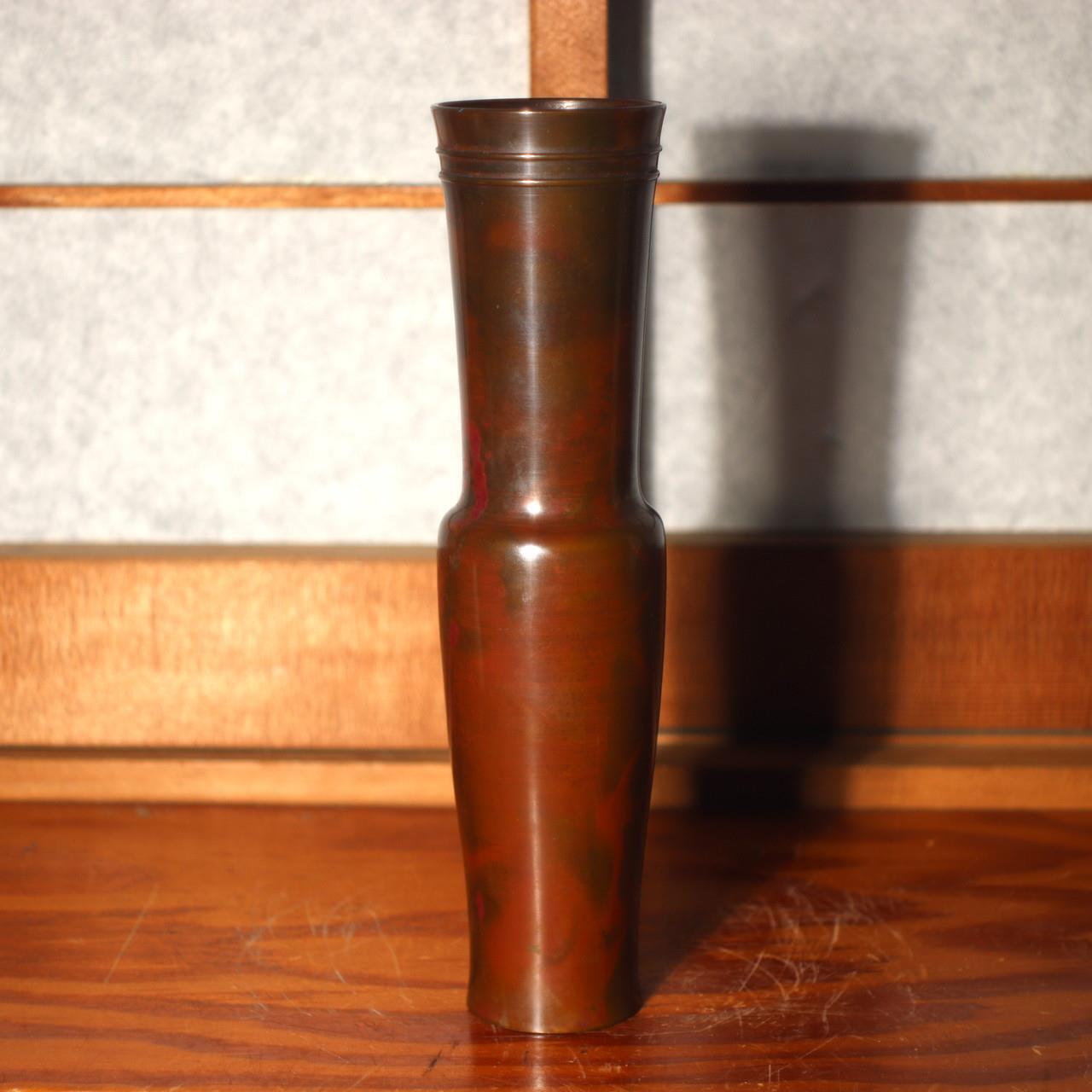 Japanese Copper vase Flower artist's work Signed BV429