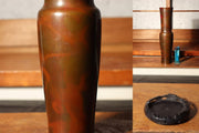 Japanese Copper vase Flower artist's work Signed BV429