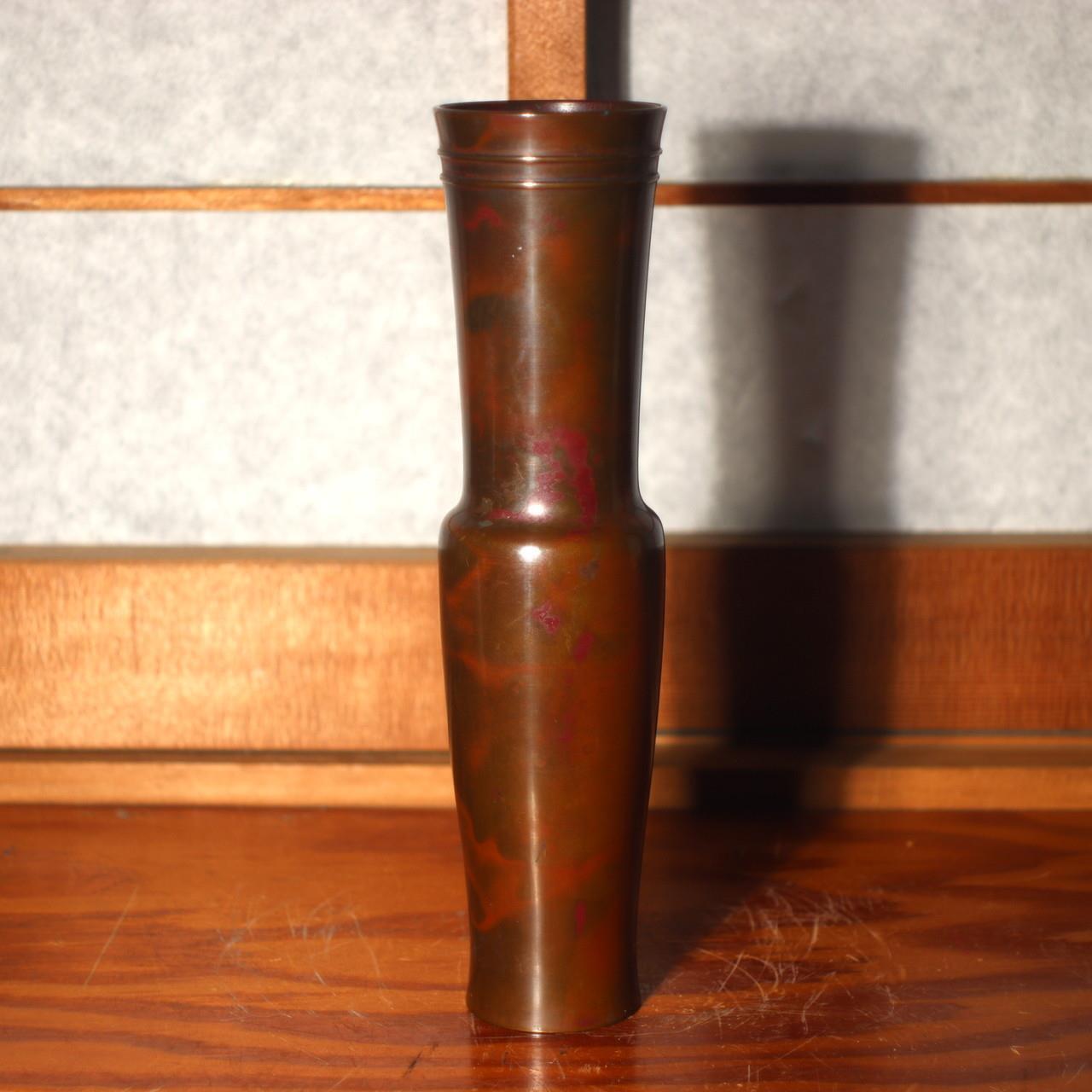 Japanese Copper vase Flower artist's work Signed BV429