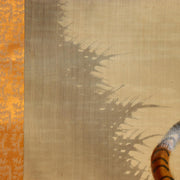 Japanese Hanging Scroll Kakejiku Tiger Painting on Silk with Signed Box ASO40818
