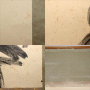 Japanese Hanging Scroll Kakejiku Crow and Loquat Ink Painting w / Box ASO4097