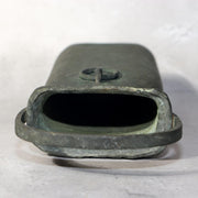 Japanese Bronze Flower Vase by Susumu Ozaki Signed with Box Ikebana Art BV6805