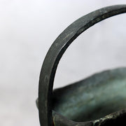 Japanese Bronze Flower Vase by Susumu Ozaki Signed with Box Ikebana Art BV68014