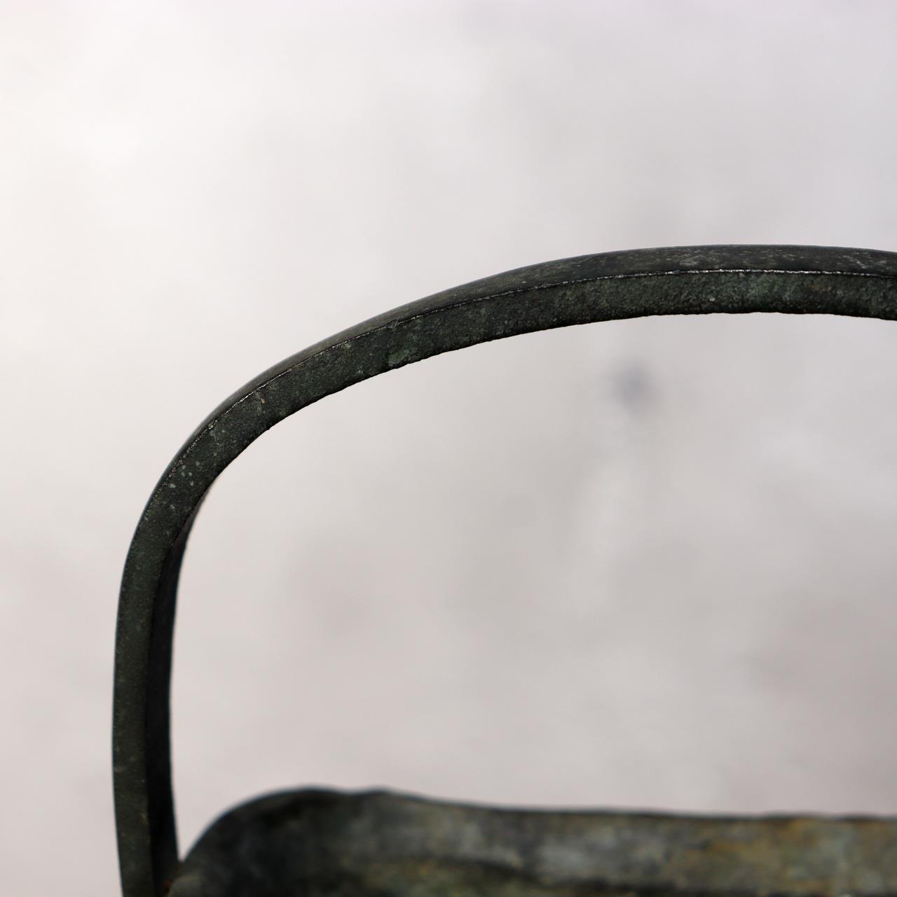 Japanese Bronze Flower Vase by Susumu Ozaki Signed with Box Ikebana Art BV68017