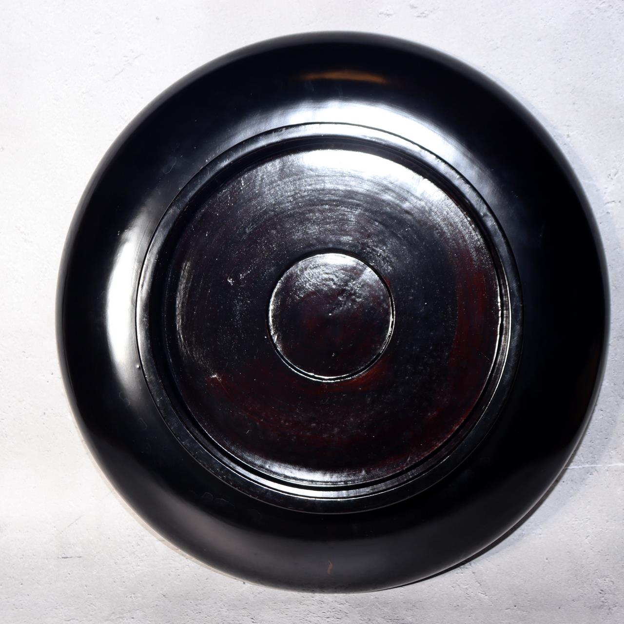 Japanese Aizu Lacquerware Red Black Pedestal Tray Meiji Era AIZ223