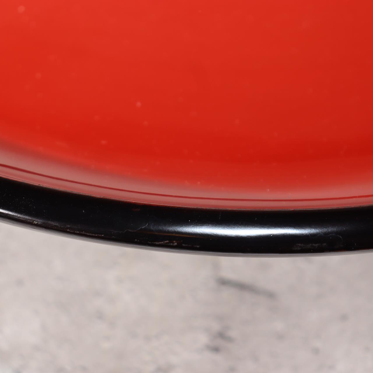 Japanese Aizu Lacquerware Red Black Pedestal Tray Meiji Era AIZ2210