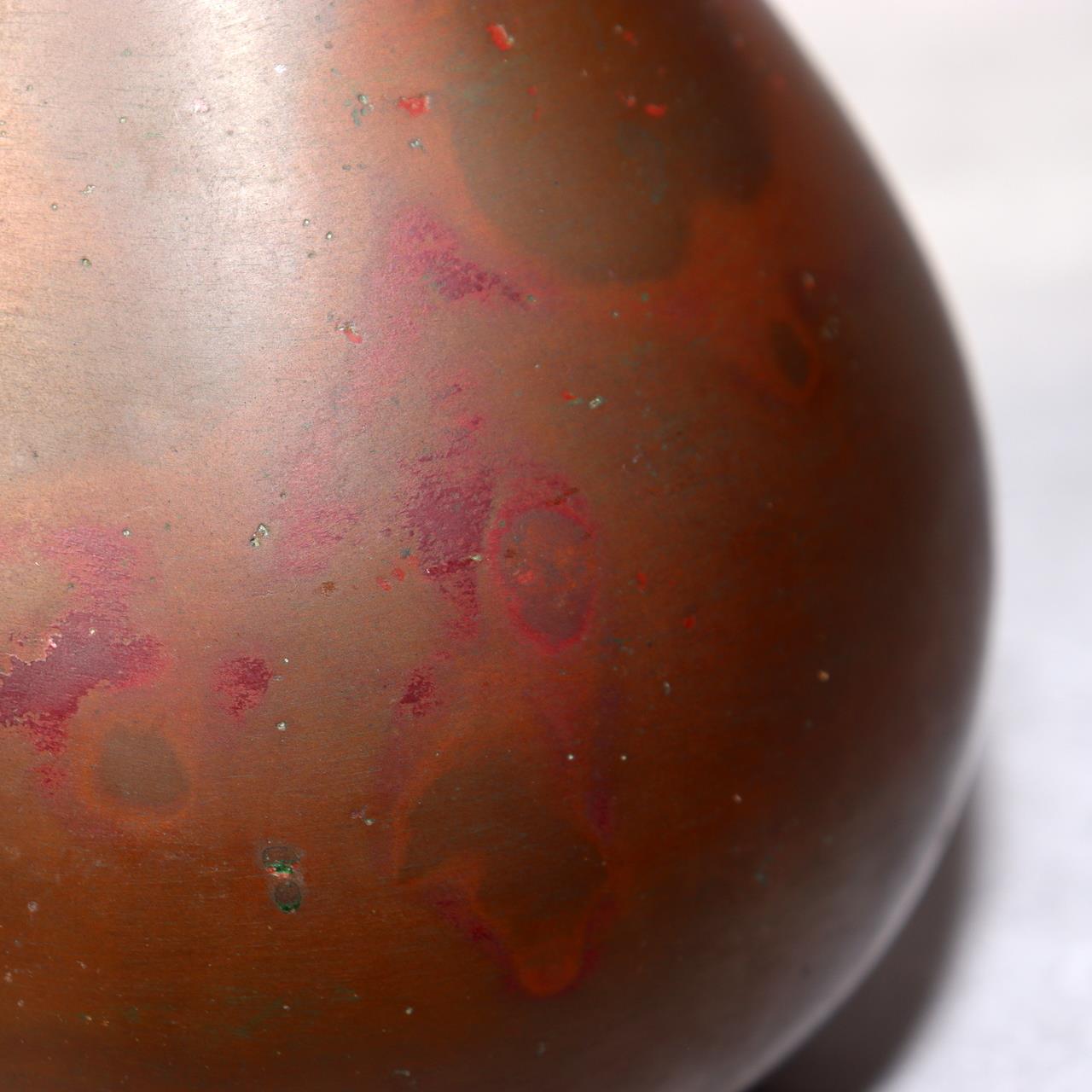 Japanese Bronze Flower Vase Signed by Artist Vintage Metal Craft BV68314