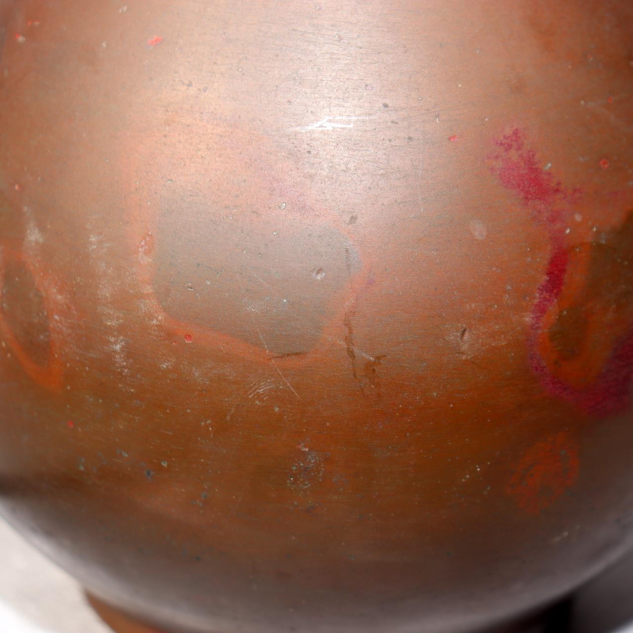 Japanese Bronze Flower Vase Signed by Artist Vintage Metal Craft BV68318