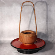 Japanese Bamboo Flower Basket Hanakago Vase Keizo Yagisawa Signed Artist BVO640