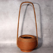 Japanese Bamboo Flower Basket Hanakago Vase Keizo Yagisawa Signed Artist BVO6412