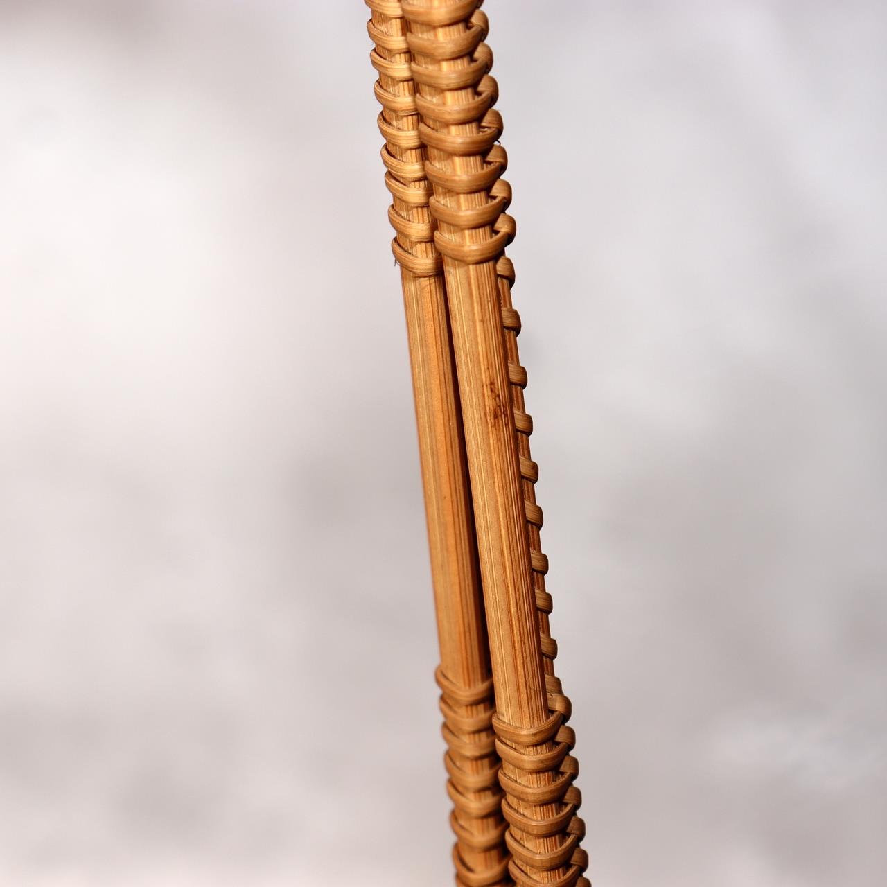 Japanese Bamboo Flower Basket Hanakago Vase Keizo Yagisawa Signed Artist BVO6416