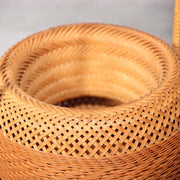 Japanese Bamboo Flower Basket Hanakago Vase Keizo Yagisawa Signed Artist BVO6417