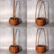 Japanese Bamboo Flower Basket Hanakago Vase Keizo Yagisawa Signed Artist BVO646