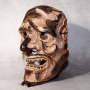 Japanese Vintage Wooden Noh Mask “Zao” by Tanaka Hidetomo Signed w / Bag MSK5212