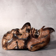 Japanese Vintage Wooden Noh Mask “Zao” by Tanaka Hidetomo Signed w / Bag MSK52110