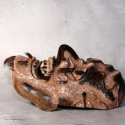 Japanese Vintage Wooden Noh Mask “Zao” by Tanaka Hidetomo Signed w / Bag MSK52112