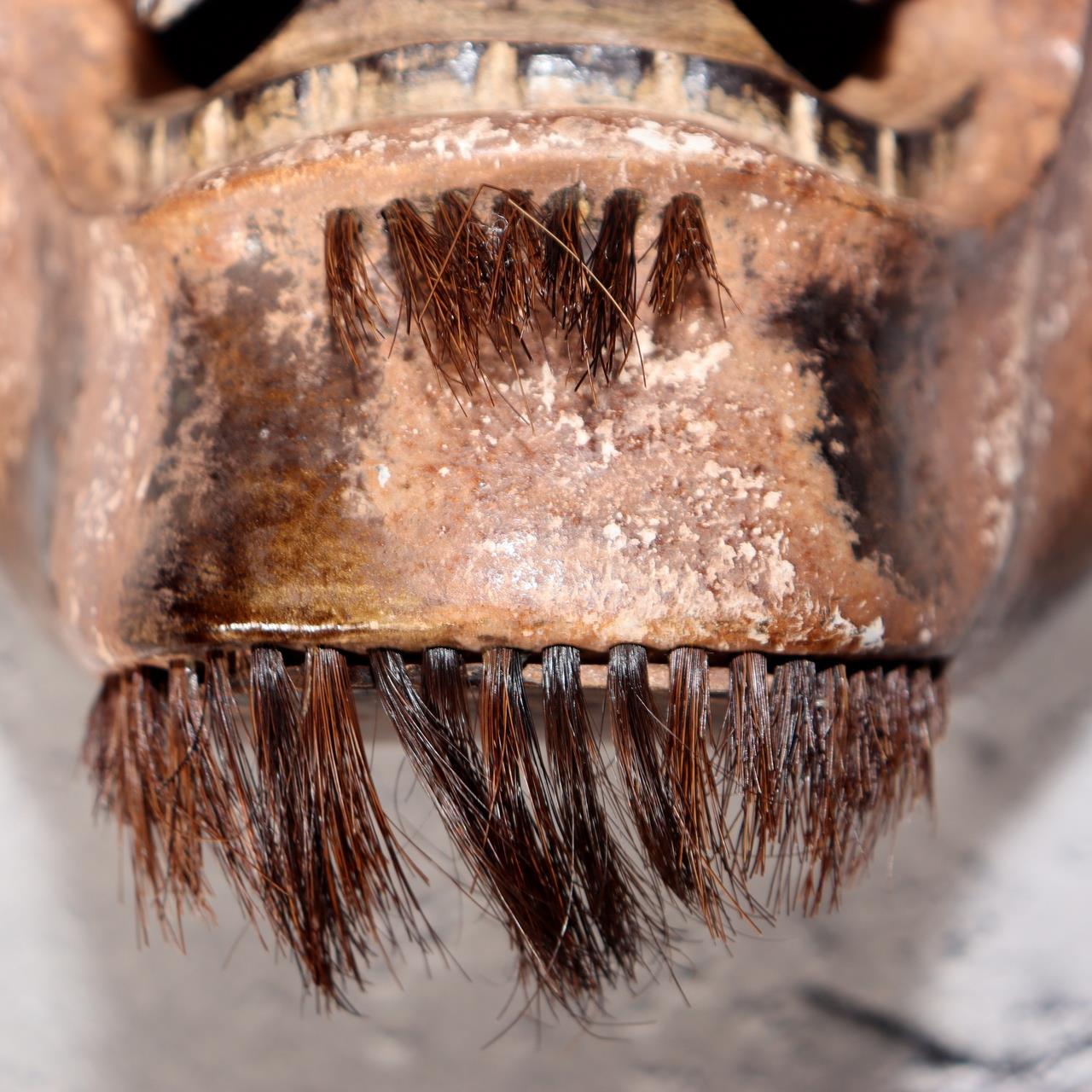 Japanese Vintage Wooden Noh Mask “Zao” by Tanaka Hidetomo Signed w / Bag MSK52117