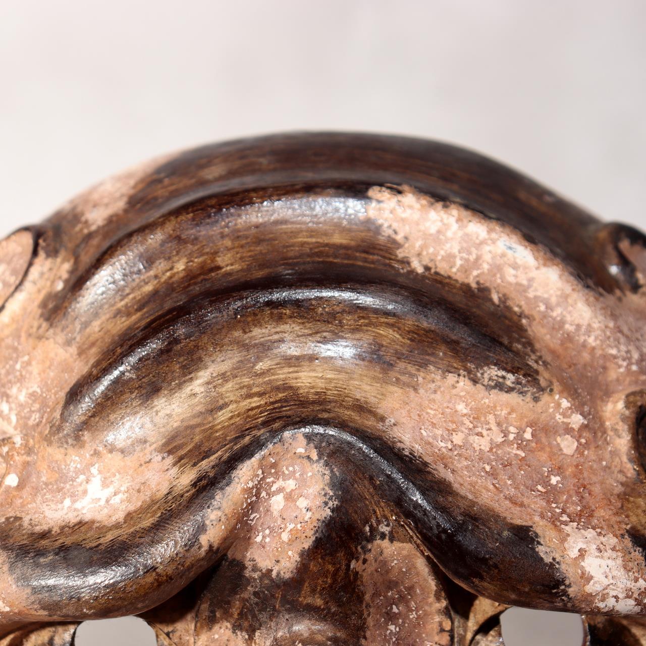 Japanese Vintage Wooden Noh Mask “Zao” by Tanaka Hidetomo Signed w / Bag MSK52120