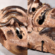 Japanese Vintage Wooden Noh Mask “Zao” by Tanaka Hidetomo Signed w / Bag MSK5218