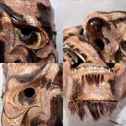 Japanese Vintage Wooden Noh Mask “Zao” by Tanaka Hidetomo Signed w / Bag MSK5217