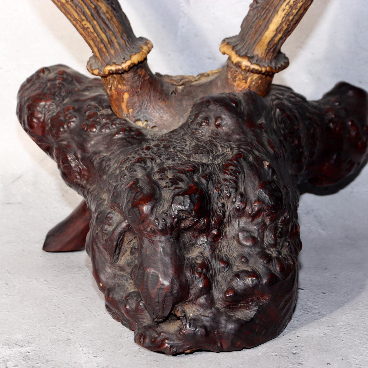 Japanese Deer Antler Sword Stand Kazuno Samurai Wooden Display Rack SWR35810