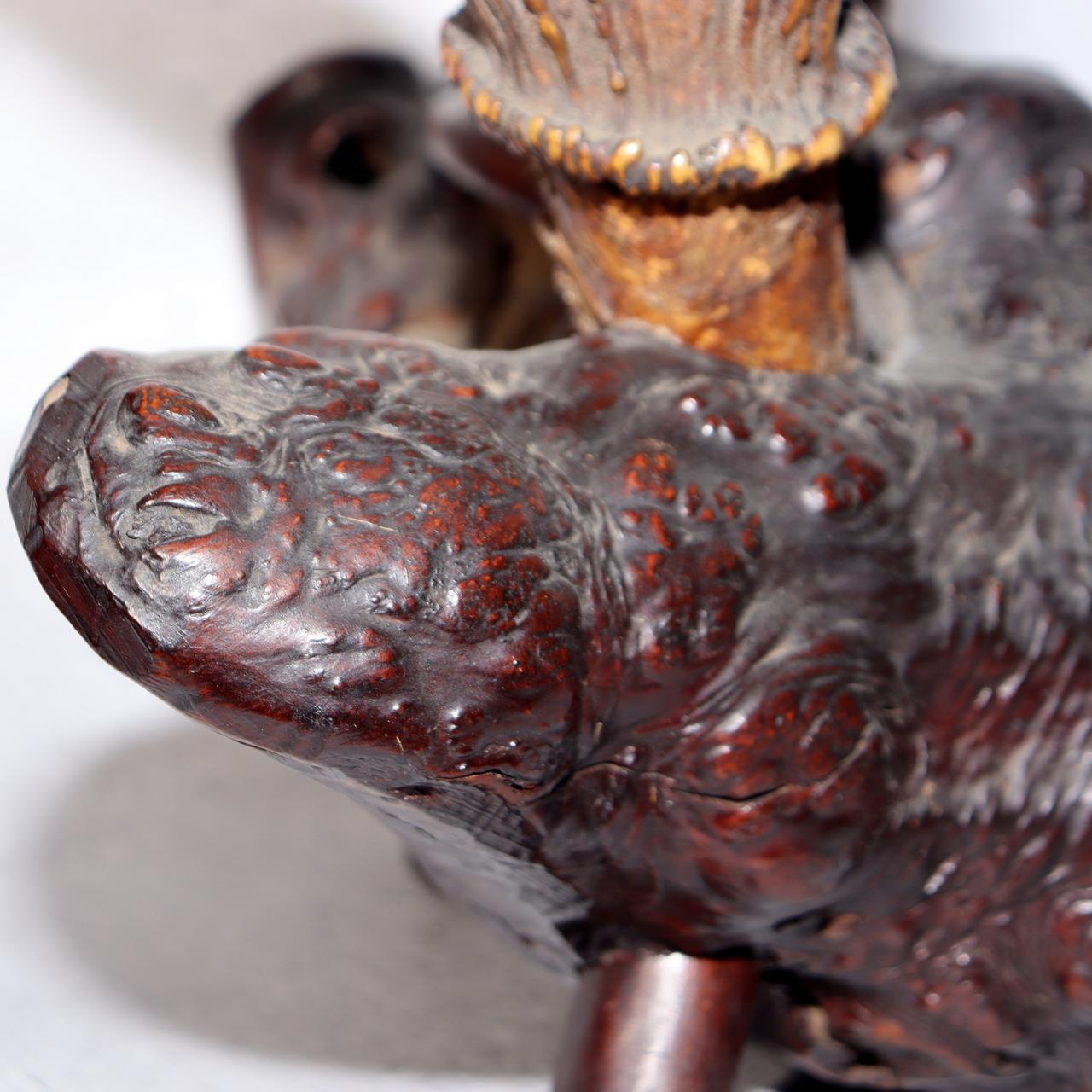 Japanese Deer Antler Sword Stand Kazuno Samurai Wooden Display Rack SWR35816