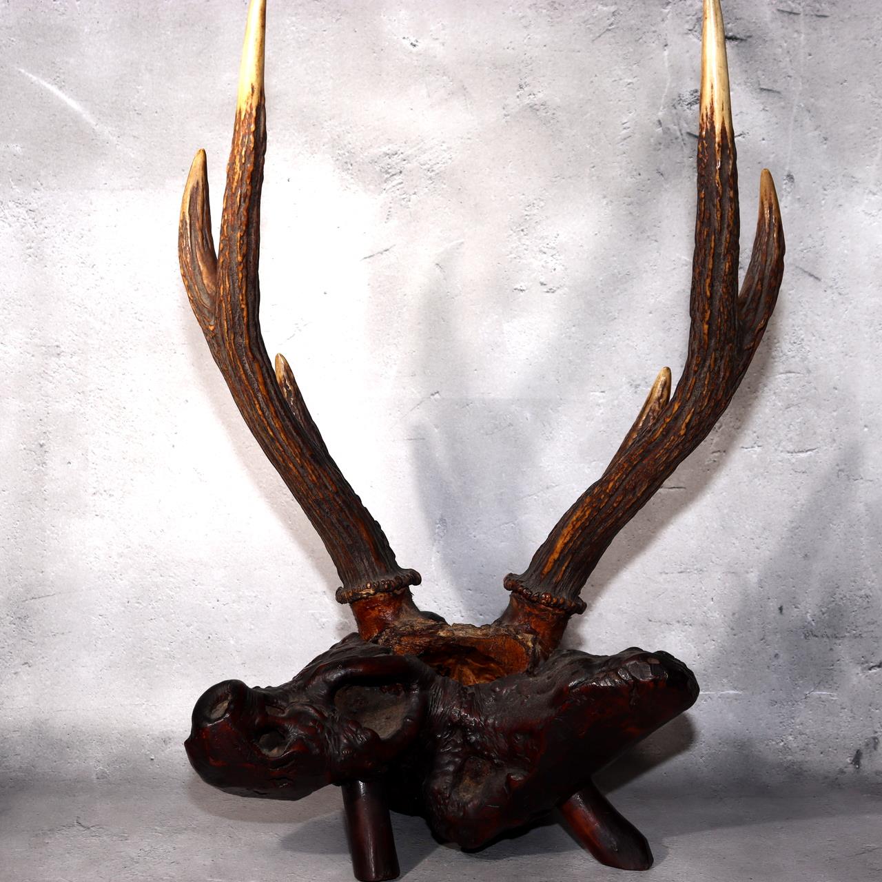 Japanese Deer Antler Sword Stand Kazuno Samurai Wooden Display Rack SWR3583