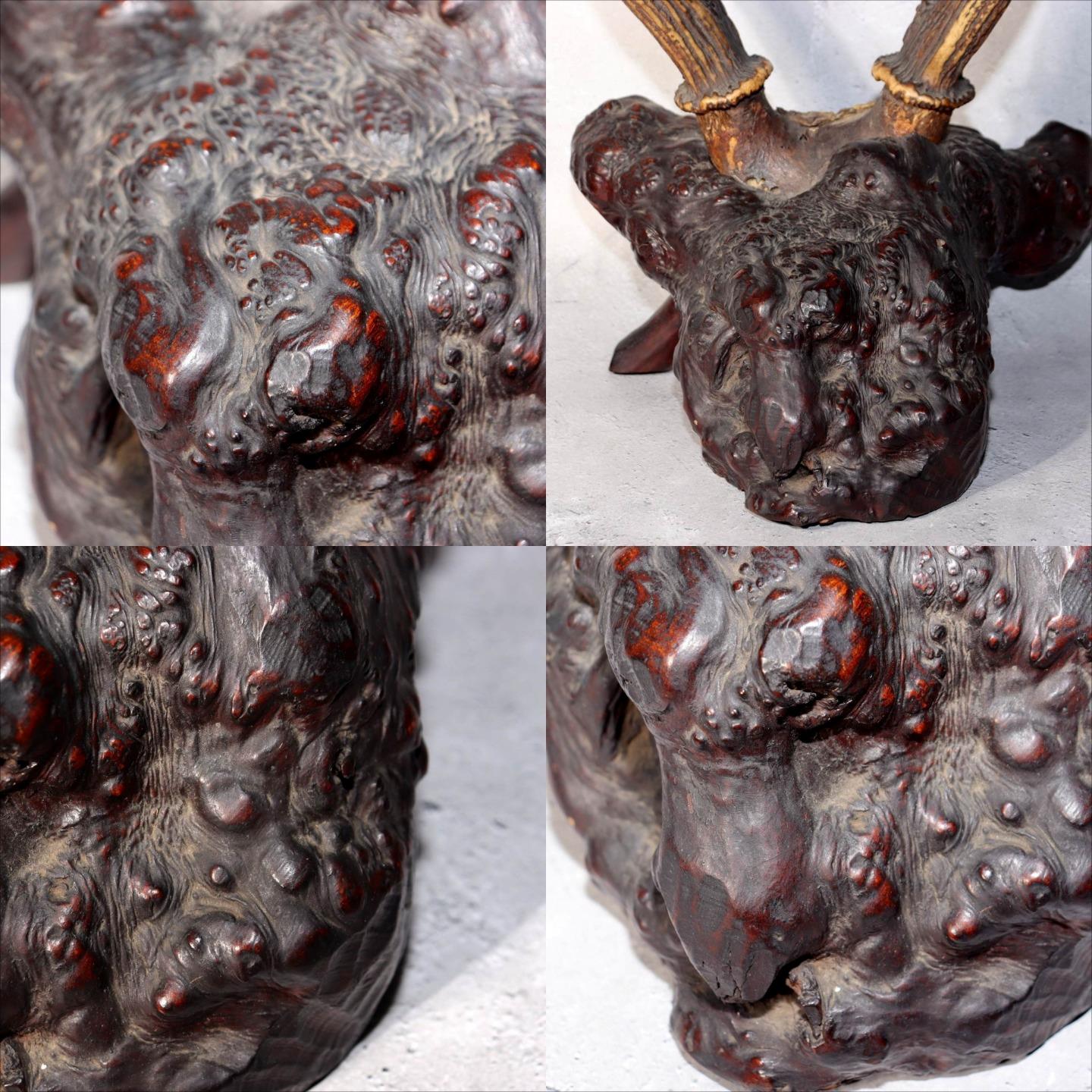 Japanese Deer Antler Sword Stand Kazuno Samurai Wooden Display Rack SWR3585