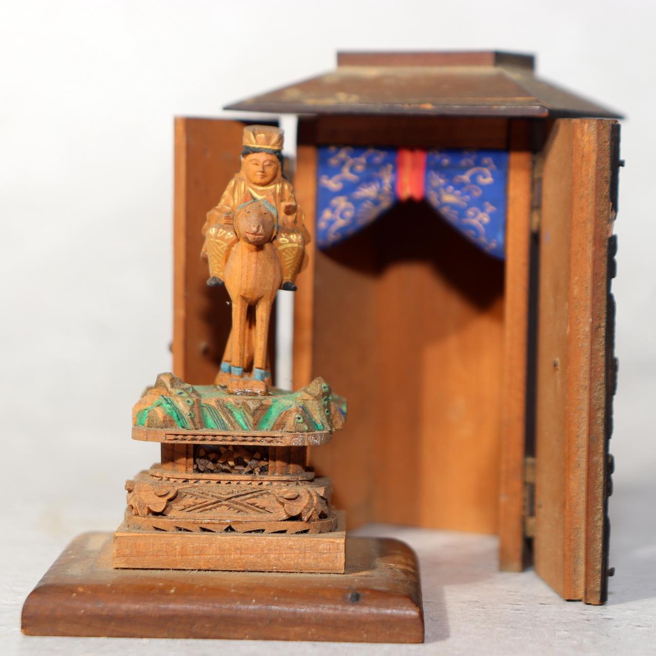 Japanese Antique Wooden Bato Kannon Bodhisattva Statue Buddhist Shrine WB2030