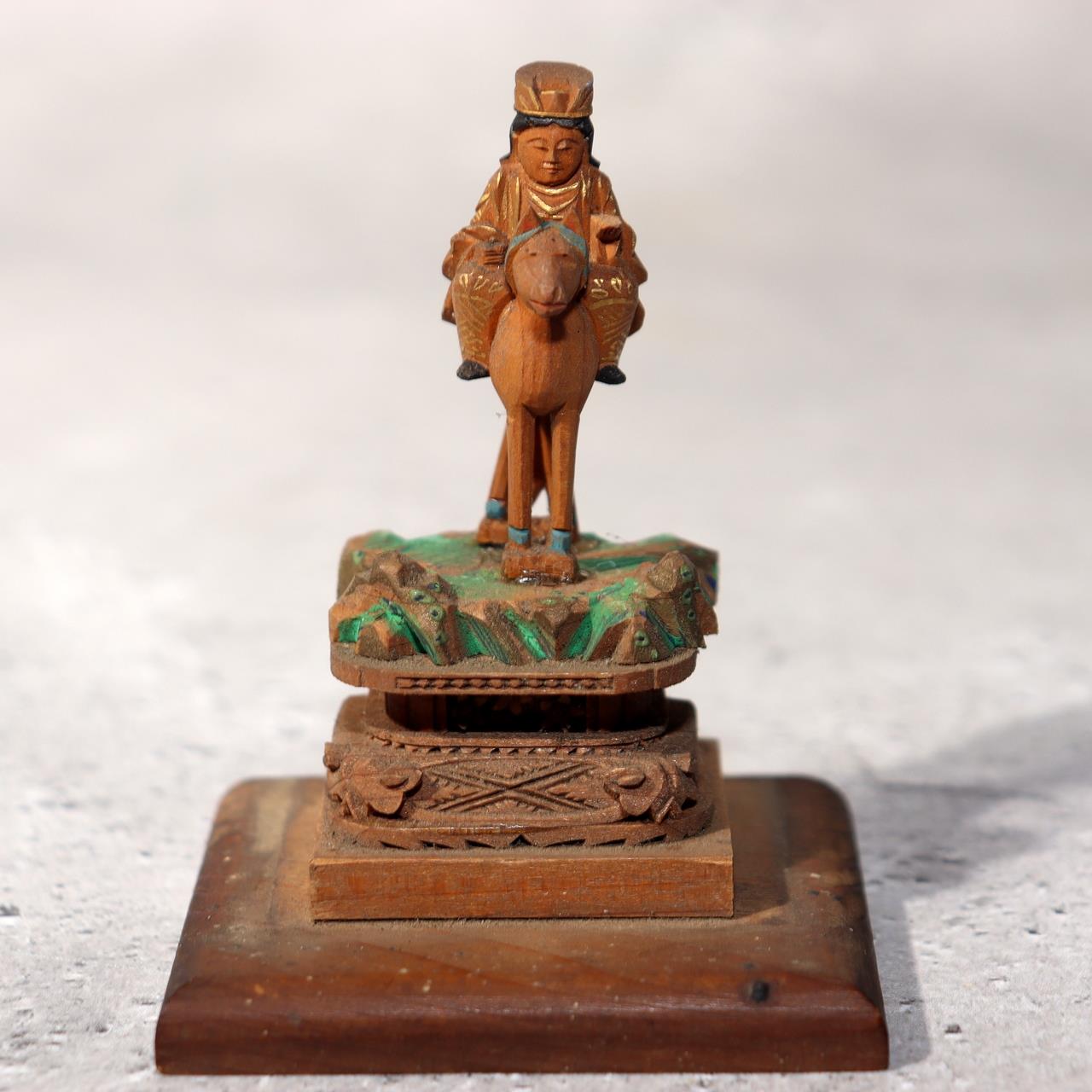 Japanese Antique Wooden Bato Kannon Bodhisattva Statue Buddhist Shrine WB2033